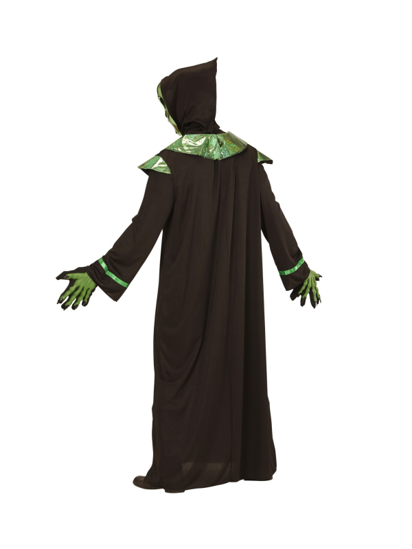 Déguisement Alien Vert et Noir Adulte (tunique, masque à capuche)