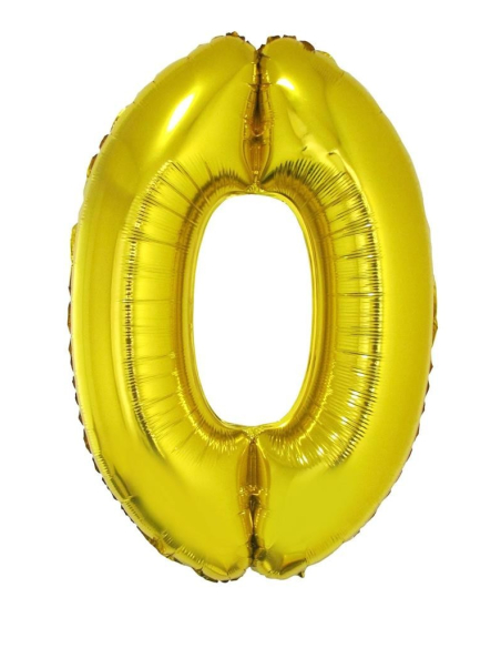 Ballon aluminium OR chiffre -0- taille 102cm
