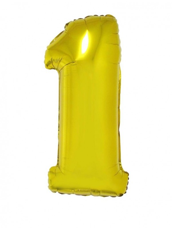 Ballon aluminium OR chiffre -1- taille 102cm