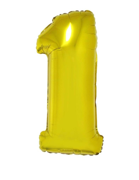 Ballon aluminium OR chiffre -1- taille 102cm