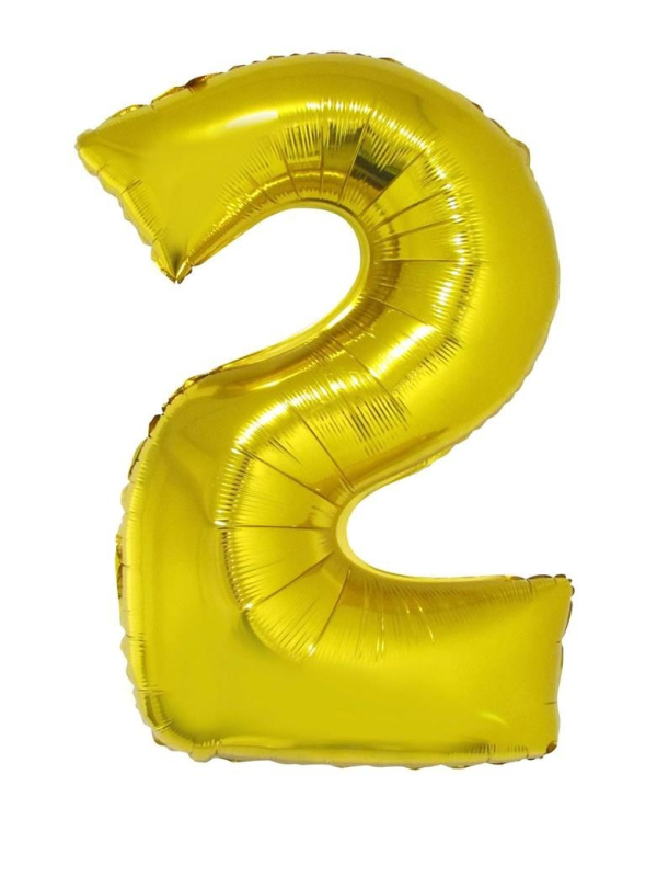 Ballon aluminium OR chiffre -2- taille 102cm