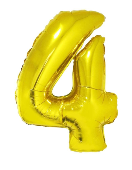 Ballon aluminium OR chiffre -4- taille 102cm