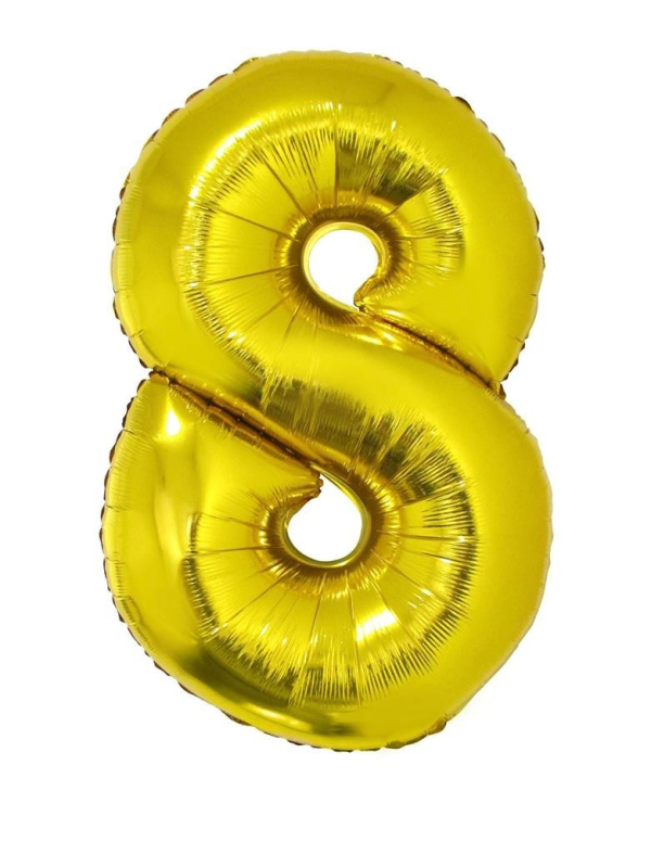 Ballon aluminium OR chiffre -8- taille 102cm