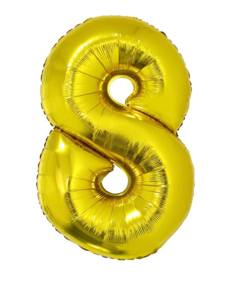 Ballon aluminium OR chiffre -8- taille 102cm