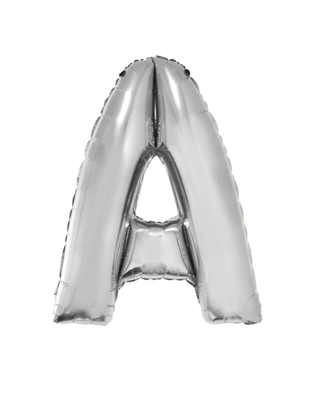Ballon métallisé Argenté lettre -A- taille 102cm