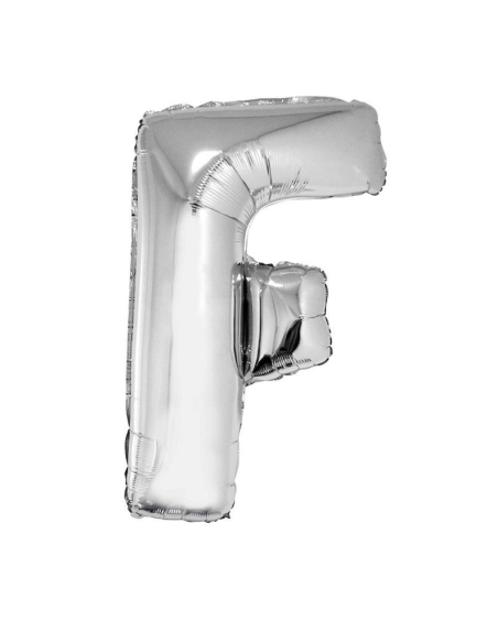 Ballon métallisé Argenté lettre -F- taille 102cm