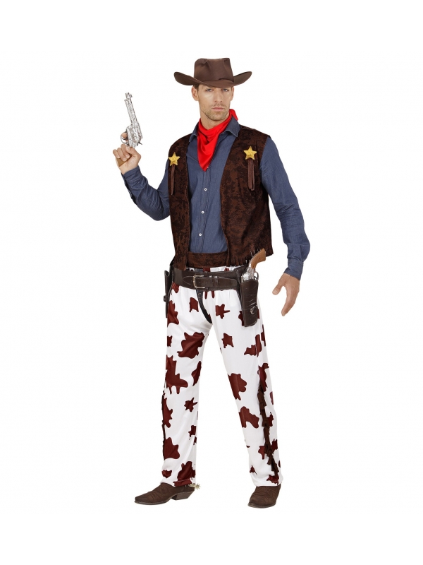 Déguisement Cowboy Homme (gilet, jambières, chapeau, bandana)