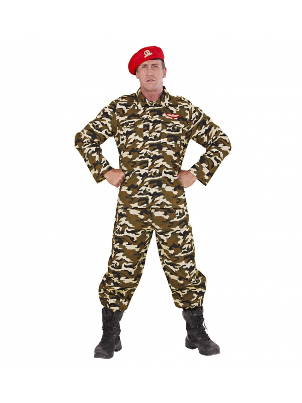 Déguisement Militaire Camouflage Homme (veste, pantalon, beret)