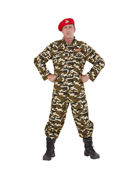 Déguisement Militaire Camouflage Homme (veste, pantalon, beret)
