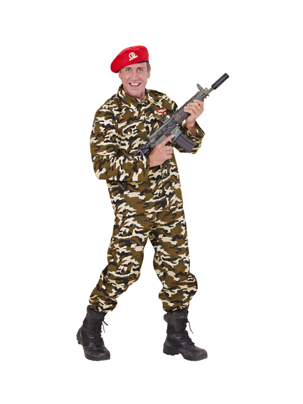 Déguisement Militaire Camouflage Homme (veste, pantalon, beret)