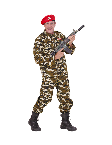 Déguisement Militaire Camouflage Homme (veste, pantalon, beret)