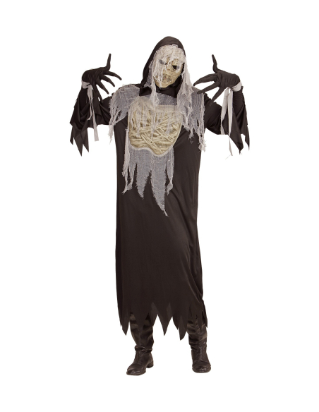 Déguisement Momie Adulte (tunique à capuche, gants, masque)