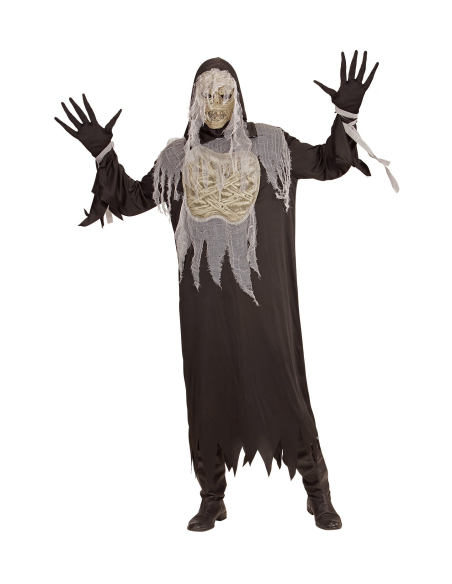 Déguisement Momie Adulte (tunique à capuche, gants, masque)