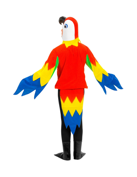 Déguisement Perroquet Adulte (costume, capuche/masque, pattes)