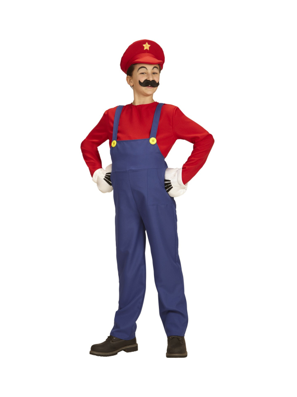 Déguisement Super Plombier Garçon (combinaison, chemise, chapeau)