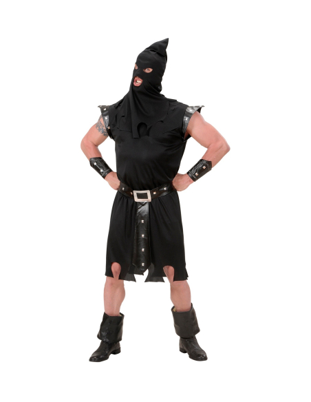 Déguisement de bourreau noir pour homme – Costume médiéval terrifiant