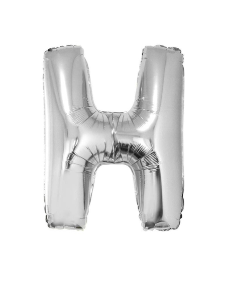 Ballon métallisé argenté lettre -H- taille 102 cm