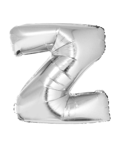 Ballon métallisé argenté lettre -Z- taille 102 cm