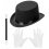 Set Magicien Enfant (chapeau haut de forme, paire de gants et baguette magique)