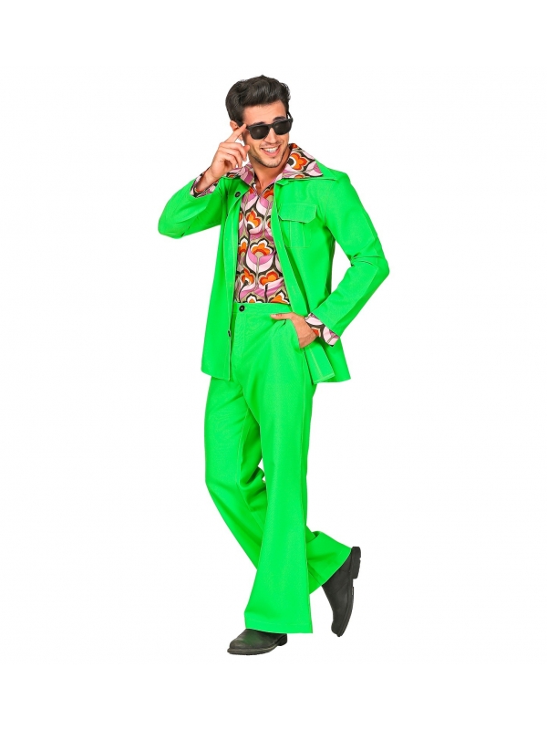 Déguisement Disco Années 70', Vert, Homme (veste avec chemise, pantalon)
