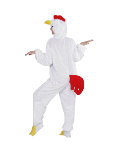 Déguisement Poulet Adulte, Blanc (combinaison à capuche avec masque) 2