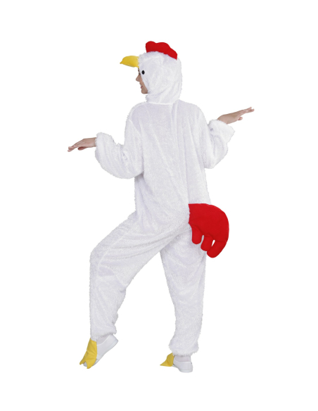 Déguisement Poulet Adulte, Blanc (combinaison à capuche avec masque)