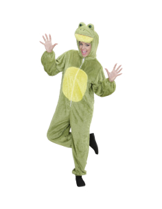 Déguisement Grenouille, Adulte, Vert (combinaison à capuche avec masque) 2