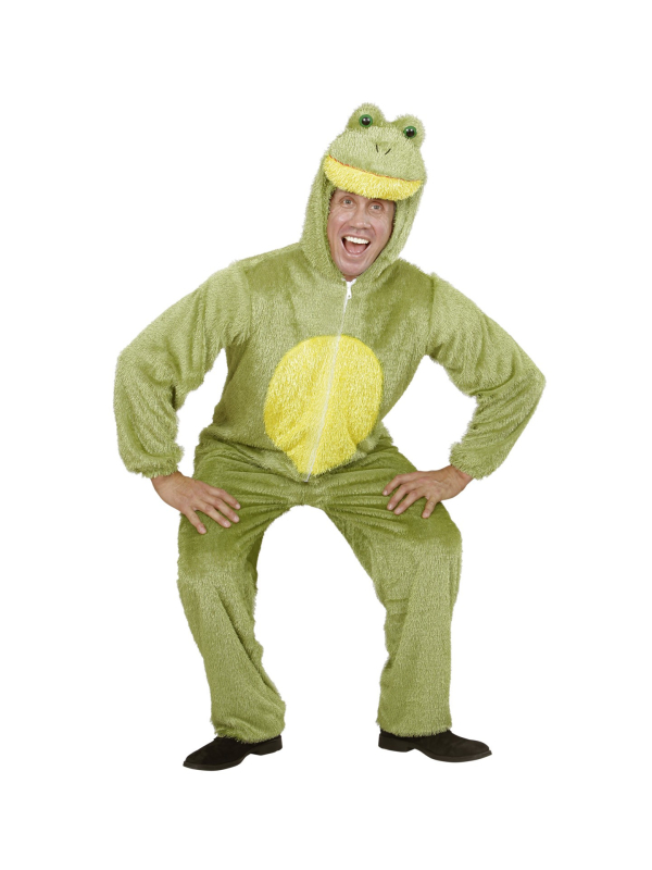 Déguisement Grenouille, Adulte, Vert (combinaison à capuche avec masque)