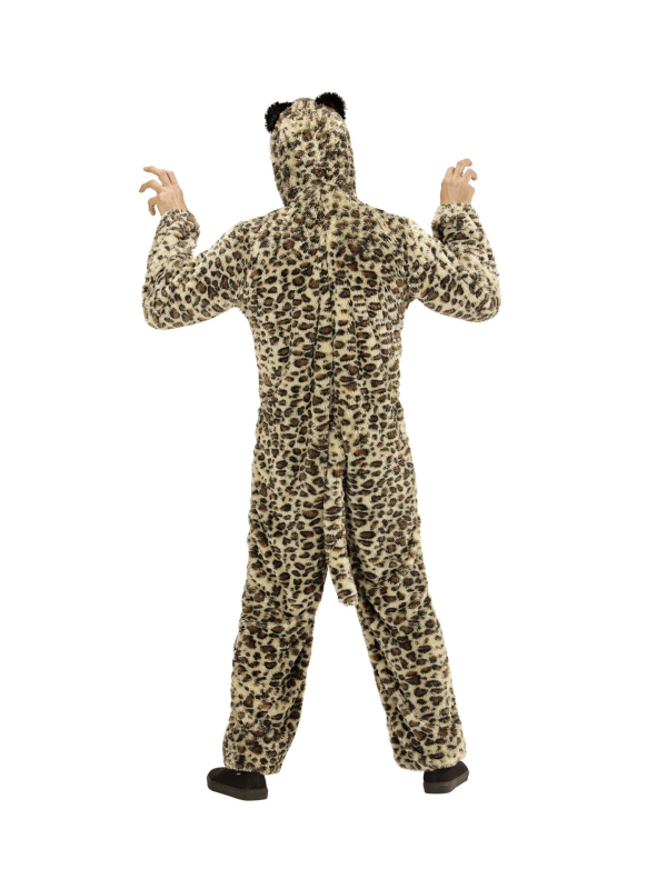 Déguisement Léopard Adulte en peluche (combinaison à capuche avec masque)