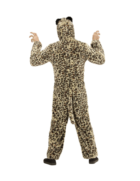 Déguisement Léopard Adulte en peluche (combinaison à capuche avec masque)