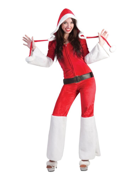 Déguisement Mère Noël en Pantalon – Combinaison Rouge Moderne et Sexy