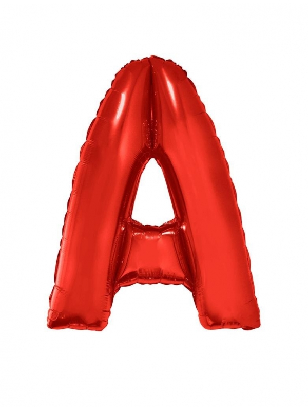 Ballon aluminium lettre A rouge - 102 cm