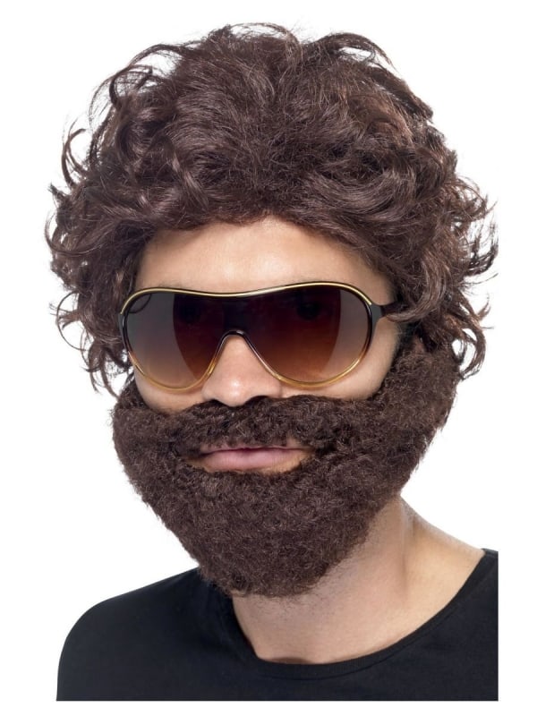 Kit Homme viril (perruque, barbe, moustache et lunettes)