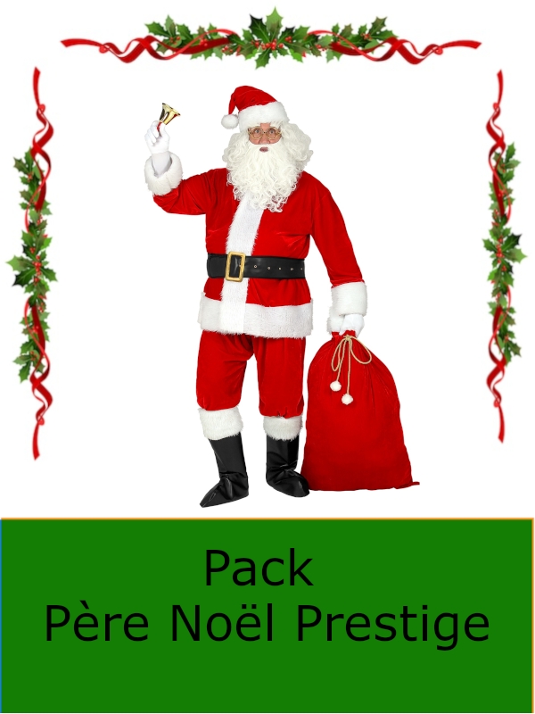 Pack Père Noël Prestige (costume et 9 accessoires)