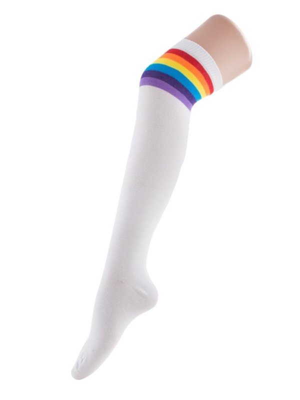 Paire de Chaussettes blanche et arc-en-ciel