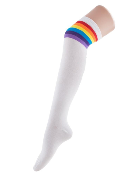 Paire de Chaussettes blanche et arc-en-ciel