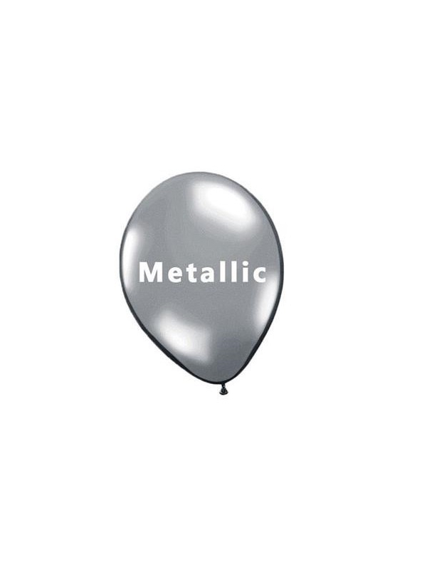 40 Ballons, Argent Métallisé - 25 cm