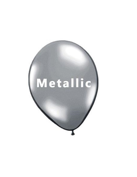 40 Ballons, Argent Métallisé - 25 cm