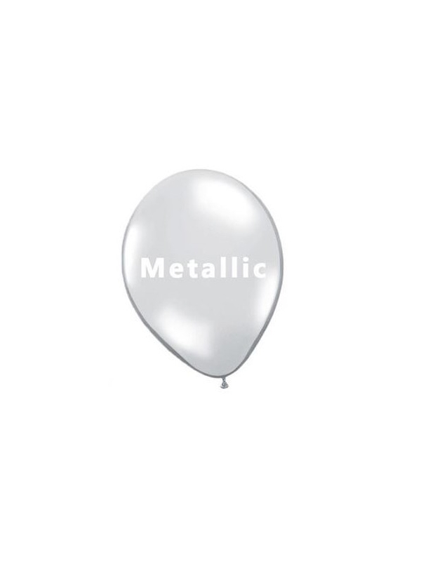 40  Ballons blanc métallique en Latex - 25 cm
