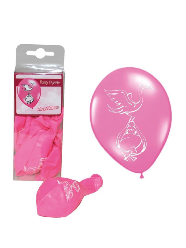 12 Ballons rose bébé Fille - 30 cm