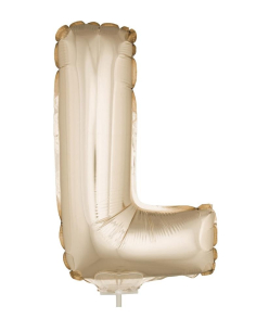 Ballon Aluminium Champagne ou Rose mordoré avec baton lettre -L- taille 41cm