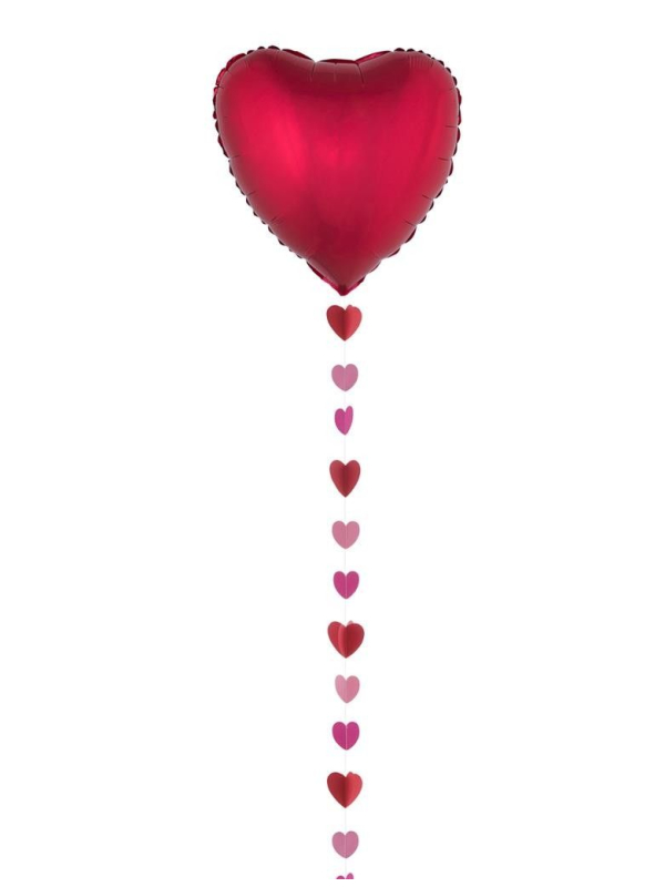 Corde avec Cœurs Rouges pour Ballon (2m)