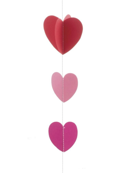 Corde avec Cœurs Rouges pour Ballon (2m)