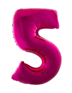Foil  balloon  40"  number  5  pink