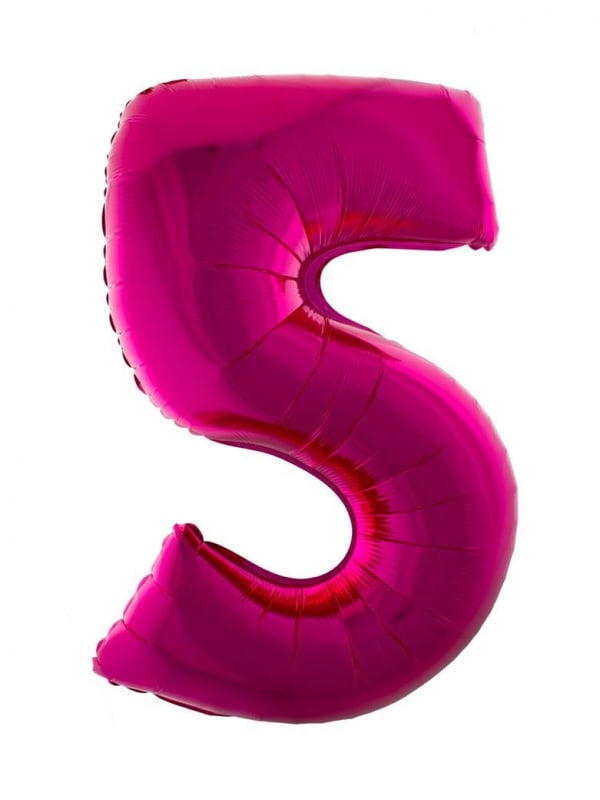 Foil  balloon  40"  number  5  pink