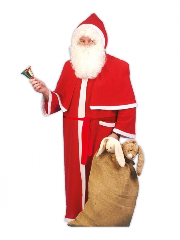 Costume Père Noël (manteau, cape avec capuche et ceinture