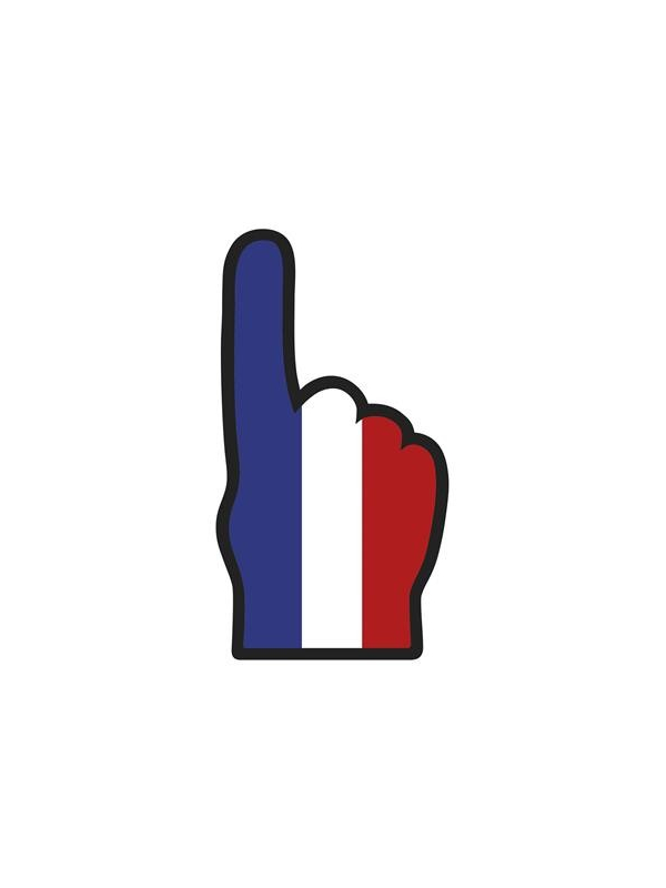 Main en mousse France bleu blanc rouge – Accessoire supporter géant 50 cm