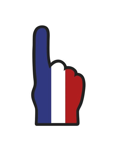 Main en mousse France bleu blanc rouge – Accessoire supporter géant 50 cm