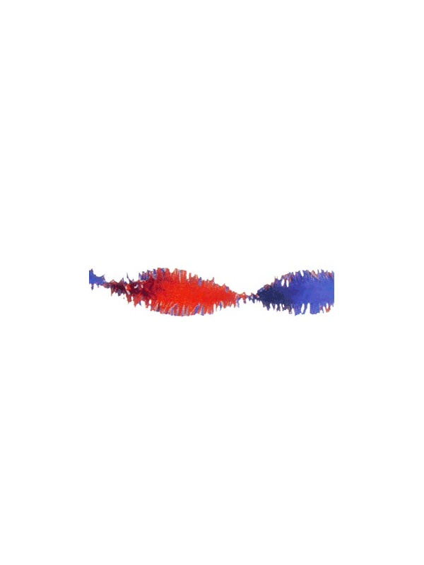 Guirlande en papier crépon, bleu, blanc, rouge - 24m - France