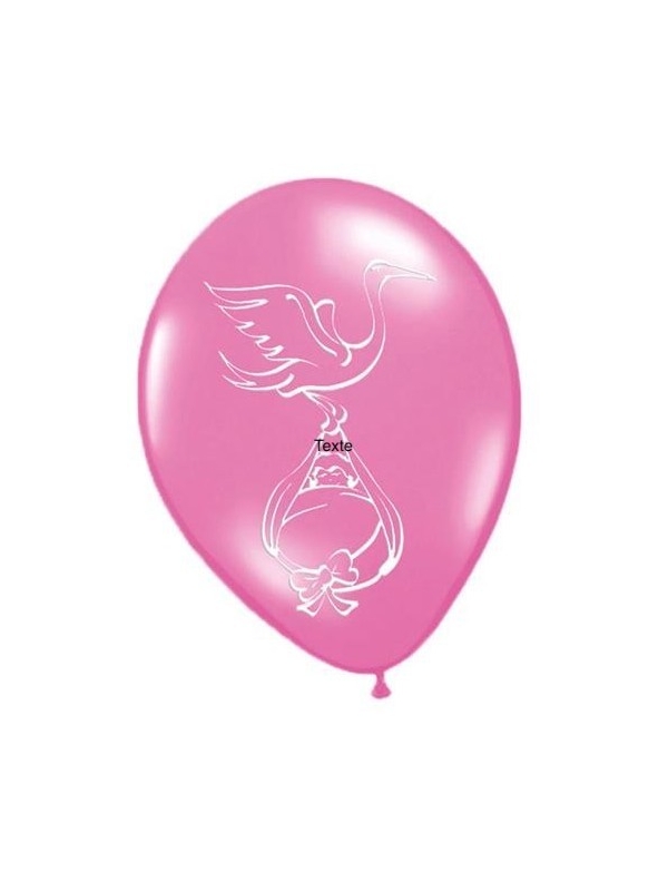 12 Ballons rose bébé Fille - 30 cm